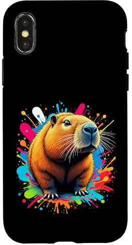 Hülle für iPhone X/XS Splash Art Capybara-Design Capybara-Liebhaber