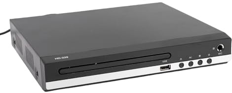 Cuifati HDMI-DVD-Player, 1080P HD-Region – Kostenloser CD-Player, DVD- mit HDMI-Kabel und Fernbedienung für Heimkino-TV-Stereoanlage (EU-Stecker)