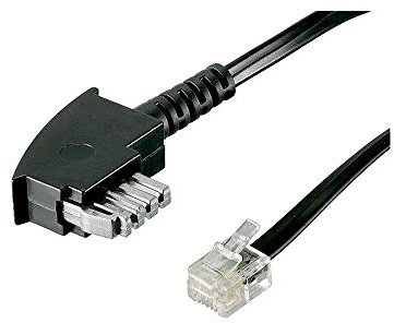 Goobay 50306 TAE-N Anschlusskabel (International), TAE-N-Stecker auf RJ11-Buchse (6P2C), schwarz, 3m