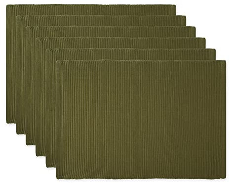 DII Basic Everyday Ribbed Tabletop Collection 100% Baumwolle, Weinberg Grün, 13x19, 6