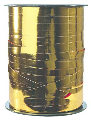 Clairefontaine 602072C Spule Geschenkband (mit Metalleffekt, 250 m x 7,5 mm, ideal für Ihre Geschenke und Bastelprojekte) 1 Stück cognac