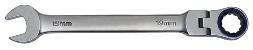 SW-Stahl S1597-16 Gelenk-Gabelringratschenschlüssel 16 mm | Ratschenringschlüssel mit Gelenkfunktion, 210 mm Länge & 10 mm Höhe, robuster Schraubenschlüssel für Werkstatt und Montage