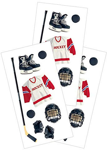 Paper House Productions ST-2146E Stickypix-Aufkleber, Motiv Hockey, 5 x 10 cm, 6 Stück