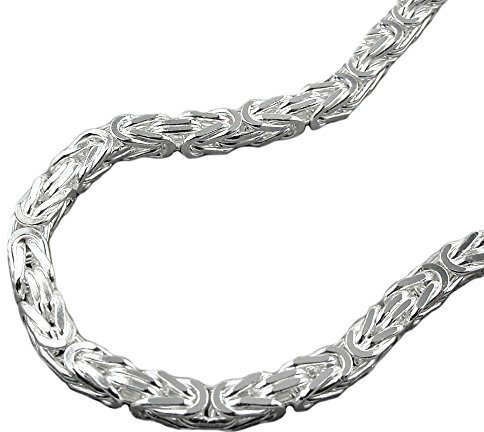 4mm Armschmuck Armband Armkette Königskette aus 925 Massiv Silber Unisex 19cm