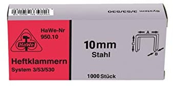 HaWe Ta-Klammern, Systeme 53, 1000 Stück, 10 mm, 950.10