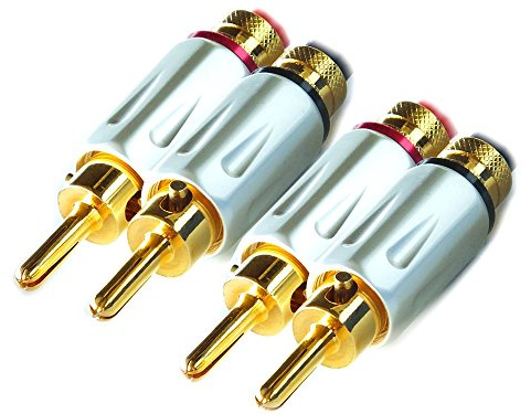 Ricable Custom BNS (Kit 4 pz) Conector Audio Hi-Fi Banana expansión para Cable Altavoces