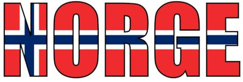 Skyline4u Norge Aufkleber Schriftzug Norwegen - 15x5,1cm