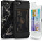 TORU CX PRO for iPhone SE 2022 / SE 2020 / iPhone 8 / iPhone 7 Case Wallet | Protective Shockproof Heavy Duty Cover with Hidden Card Holder & Card Slot | Plastic Mirror Included - Marble