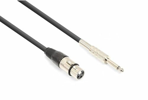 VONYX Câble Audio Cordon XLR Femelle/Jack 6,35 Mono - 6m - Idéal pour Relier vos Enceintes de Sonorisation