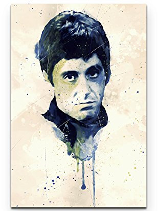 Paul Sinus Art Al Pacino Scarface I 90x60cm auf Leinwand gespannt fertig zum aufhängen