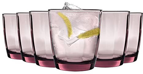 Verres Tumbler Pulsar - à facettes/coloré - 300 ML - Violet Roche - Lot de 12