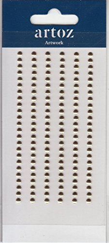 Artoz Artwork Strass Sticker (Halbperlen flach) 185620-146 3 mm Gold metallisch glänzend, rund