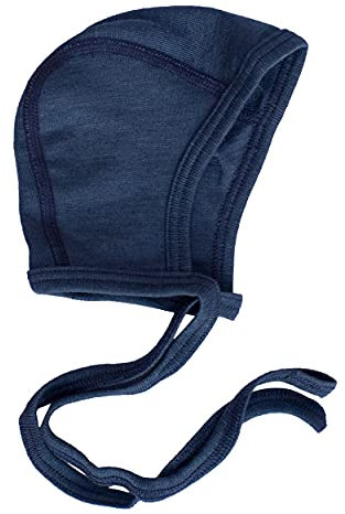 Cosilana Neu Baby Häubchen aus 70% Wolle und 30% Seide (Uni Blau, 50-56)
