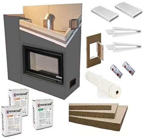 Kaminverkleidung Kaminbausatz - Komplett SET 2 groß | weiß