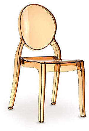 Siesta Exclusive Hochwertiger Ghost Stuhl aus transparentem Polycarbonat für Erwachsene (Keine China Ware) (Braun)