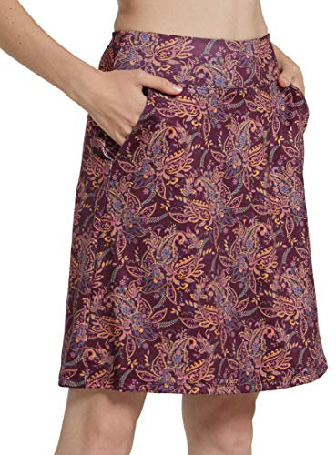 Westkun Damen Sportrock Golfrock Sommer Tennisrock mit Innenhose Taschen Langer Röcke Hosenrock Sport Wandern Radfahren Phönix M