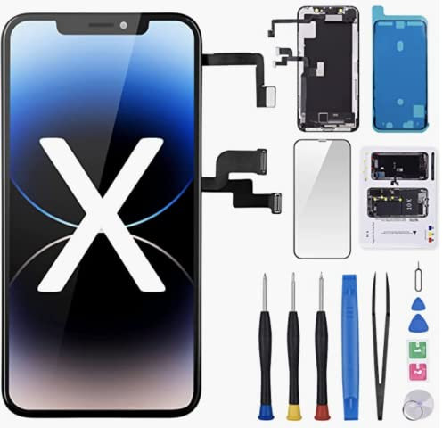 Allfixparts Reemplazo de Pantalla para iPhone X, Pantalla LCD y Marco de Pantalla digitalizador táctil con Protector de Pantalla