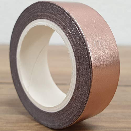 Washi Tape Glitter Decorative Craft Paper Masking Sticky Planner Roll Scrapbook (Rose Gold Foil)