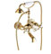 Robinet De Baignoire Avec Douchette À Main Laiton Mitigeur De Baignoire Montage Mural Avec Support Et Flexible 150 Cm, Antique Doré