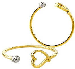 JC Damenring Herz mit Zirkonia in 375 Bicolor Ring Einzelring Damen Ring Schmuck 8195