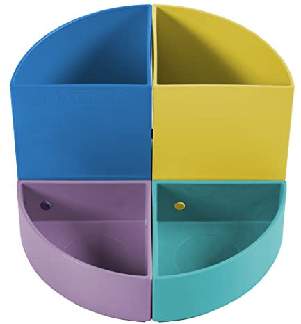 Exacompta 682293D 3er Pack Stifteköcher THE QUARTER Forever young 4 Viertel, die miteinander kombiniert werden können Größe 12x12x8,3 cm farbig sortiert