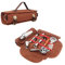 Hosoncovy Barkeeper-Tasche Reise-Barkeeper-Kit-Tasche mit Schultergurt Barware-Set Rolltasche für die Aufbewahrung von Reisen, Camping, Picknick, Partys, Cocktailherstellung (leere Tasche) (Braun)
