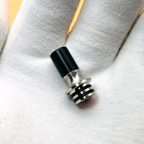 RUIYITECH 510 MTL punta de goteo 316 acero inoxidable POM 3mm para 510 tanque RTA RDA RDTA (SS-Negro)
