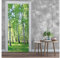 Türtapete Birkenwald Wald grün Natur - 91x211 cm einteilig inkl. kleister - Türposter Vlies Fototapete für Tür Wohnzimmer Küche Badezimmer Türaufkleber Türfolie UV-Beständig Montagefertig