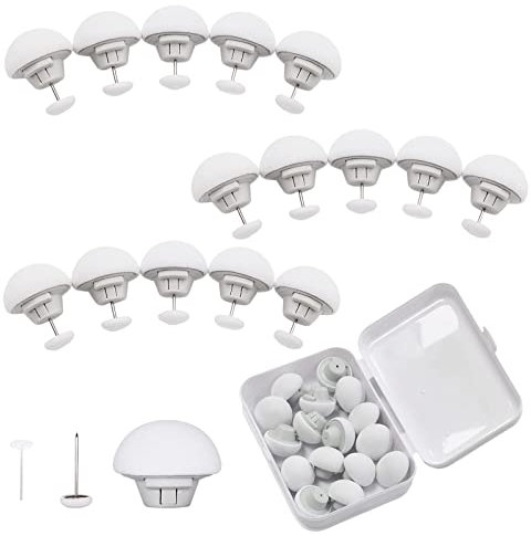 ANYUANKW 16 Piezas Clips de Fijación para Edredón,Clip Redondo de Seta con Botón,Clip de Fijación para Ccolchas,Soporte de Sábanas Cubierta de Agarre (Blanco)