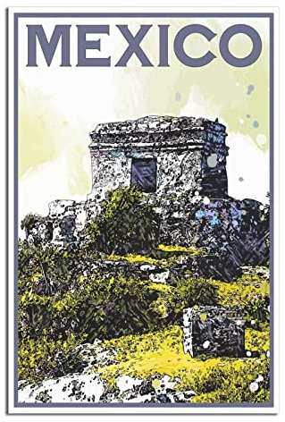 Vintage Reiseposter Mexiko Leinwand Kunst Poster Geschenk Wanddekoration Malerei Poster Dekorative Poster