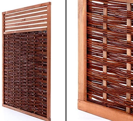 Weidenzaun MIA Natur 180x120cm mit durchlaufendem Fenster, naturbelassene Weide, Holz gebeizt