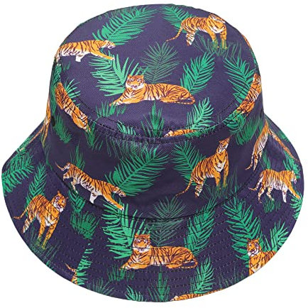ZLYC Damen Bucket Schlapphut, Tiger Navy, One Size