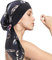 Kopftuch für Frauen Kopfbedeckung Damen Chemo Kopfbedeckung Im Voraus Gebunden Set Plissiert Headwrap Schals Gap Mütze Damen -Schwarz Feder
