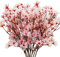 Uieke Künstliche Kirschblüten, Seiden-Kirschblütenzweige, künstliche Pflaumenblüten, Arrangement für Heimwerker, Zuhause, Hochzeit, Baum, Party-Dekoration, Rosa, 8 Stück