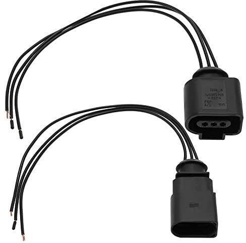 VGOL 2pcs Connecteur de Capteur de Niveau d'huile à 3 Broches Faisceau de Câblage de Prise (Mâle et Femelle) Compatible avec Audi 1J0973703 8K0973703 3D0973703 Pièces de Rechange Automobiles