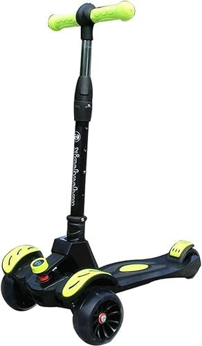 Mobilitätsroller, Erwachsenenroller, 3-Rad-Roller, geeignet für Kinder und Jugendliche, faltbares Lichtblitzrad, Einfußroller, Rutschfester Tretroller (Color : Black)