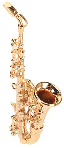 Musikinstrument-Brosche, Naturgetreue Saxophon-Form, Miniatur-Musikbrosche, Modisch, Golden, Exquisit mit Geschenkbox Zum Geburtstag