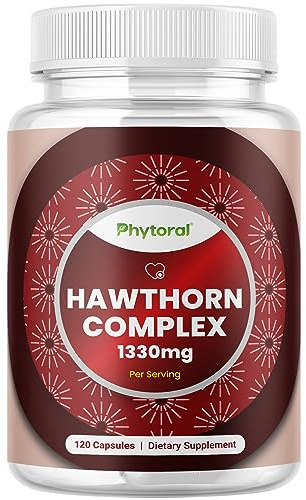 High Strength Hawthorn Berry Capsules - Pure Antioxidant Hawthorn Berry Supplement with Leaf & Flower Extract 4:1 for Heart Health & Digestion - Energy Support for Men & Women - 120 Count Pack