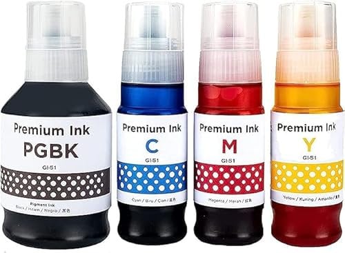 GI51 GI50 Ink Cartridges Compatible with Canon Pixma GI-51 GI-50 Ink Bottle Multipack for Pixma G1520 G1530 G1560 G2520 G2560 G2570 G3520 G3560 G4570 G5050 G6050 G7050 GM2050 GM4050 (4-Pack BK/C/M/Y)