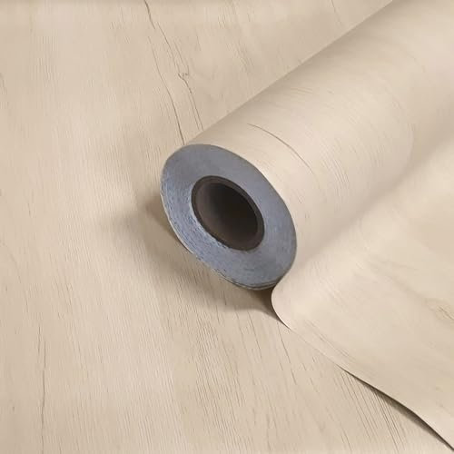Extra Starke Laminierte Selbstklebende Holzfolie WEISSE KIEFER - Klebefolie Möbelfolie Dekofolie - Türfolie Küchenfolie Schrankfolie Tischfolie | 90 cm × 210 cm
