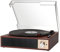 DCPICE Giradischi Vinile Bluetooth Vintage, Lettore Vinili 3 Velocità (33/45/78 RPM) con 2 Altoparlanti Stereo, Codificatore Digitale, Supporto LP/Aux IN/RCA/BT, Rosso Bruno