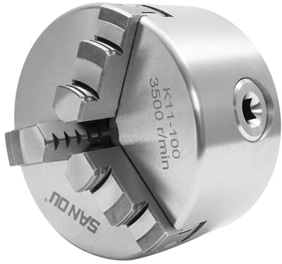 Drei-Backen-Futter 3-Backen-Spannfutter 3-Backen-Drehfutter für automatische Zentrierung mit Innen- und Außenbacken, Bohrfutter, mit Federschlüssel (D*H): 10 * 7.45cm