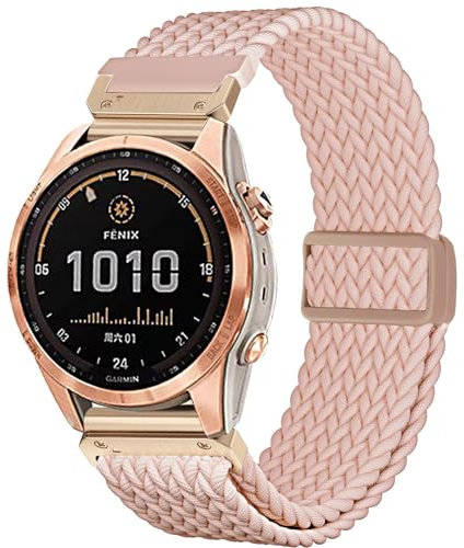 CUNUJIX Geflochtenes Armband Ersatz für Garmin Fenix 7S/ Fenix 6S/Fenix 5S/epix Pro 42mm, 20mm Quickfit Elastisch Nylon Magnetverschluss Ersatzband für Fenix 7S Solar/Fenix 6S Pro/Fenix 5S Plus