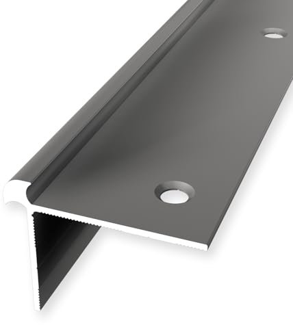 Treppenkantenprofil 32 x 42 x 2500 mm Winkelprofil Aluminium Glatt Doppelt Versetzt Versenkt Gebohrt Edelstahl Einfasshöhe 5 mm Küberit