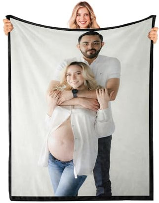 Dr Custom Personalisierte Decke mit Foto - Individuell gestaltete Fotodecke, Kuscheldecke mit Eigenem Foto, ideale Geschenkidee für Freundin, Mama, Papa