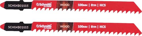 Schmith Lame per seghetto alternativo universale Jig, Lama per seghetto alternativo, 100mm, 8TPI, 2 pezzi, Acciaio ad alto tenore di carbonio, Compatibile con legno e materiali teneri