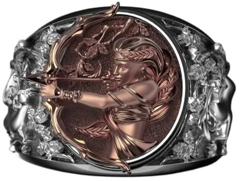 UNGUGU Artemis Aphrodite Athena Ring Antike Griechische Mythologie Göttin Minimalistischer Zierlicher Hekate Ring,Offener Ring