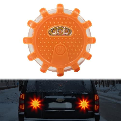 DONOONIS Gyrophare LED, Étanche, Résistant aux Chocs, 9 Modes de Flash, Orange, Universel pour Voitures et Camions