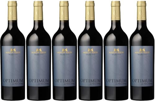 Vignobles Fabien Castaing Domaine de Moulin-Pouzy Optimum Rouge Bergerac AOP 2016 Trocken (6 x 0.75 l)