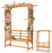 RELAX4LIFE Arche de Jardin avec Banc 2 Places et Treillis Latéral Supérieur pour Plantes Grimpantes, Arceau avec Banc de Jardin Décoratif Extérieur, pour Jardin Terrasse Patio (M | 160x50x199cm)
